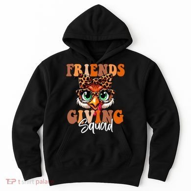 Friends Squad Thanksgiving Turkey Face Leopard Hoodie