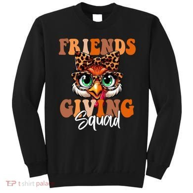 Friends Squad Thanksgiving Turkey Face Leopard Sweatshirt