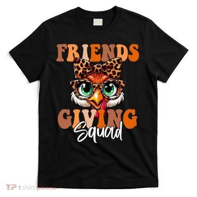 Friends Squad Thanksgiving Turkey Face Leopard T-Shirt