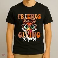 Friends Squad Thanksgiving Turkey Face Leopard T-Shirt thumb 3