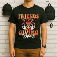 Friends Squad Thanksgiving Turkey Face Leopard T-Shirt thumb 6