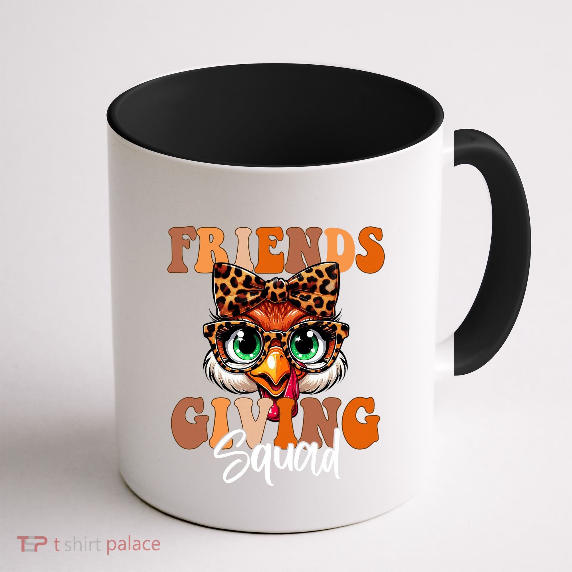 Friends Squad Thanksgiving Turkey Face Leopard Coffee Mug
