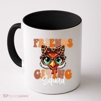 Friends Squad Thanksgiving Turkey Face Leopard Coffee Mug thumb 0