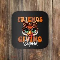 Friends Squad Thanksgiving Turkey Face Leopard Coaster thumb 0