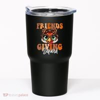 Friends Squad Thanksgiving Turkey Face Leopard Tumbler thumb 0