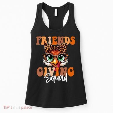 Friends Squad Thanksgiving Turkey Face Leopard Women's Tank Top