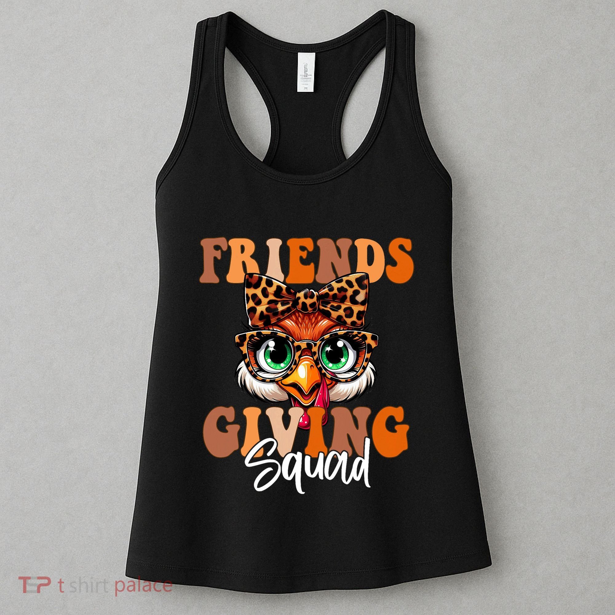Friends Squad Thanksgiving Turkey Face Leopard Women's Tank Top