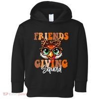 Friends Squad Thanksgiving Turkey Face Leopard Toddler Hoodie thumb 0