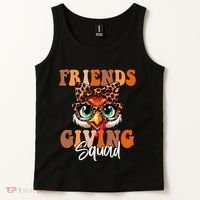 Friends Squad Thanksgiving Turkey Face Leopard Tank Top thumb 2