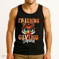 Friends Squad Thanksgiving Turkey Face Leopard Tank Top thumb 3
