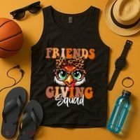 Friends Squad Thanksgiving Turkey Face Leopard Tank Top thumb 4