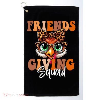 Friends Squad Thanksgiving Turkey Face Leopard Golf Towel