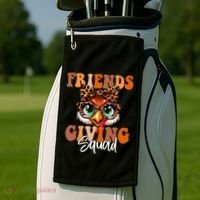 Friends Squad Thanksgiving Turkey Face Leopard Golf Towel thumb 2