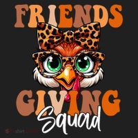 Friends Squad Thanksgiving Turkey Face Leopard Golf Towel thumb 3