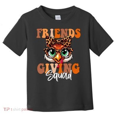 Friends Squad Thanksgiving Turkey Face Leopard Toddler T-Shirt