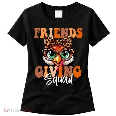 Friends Squad Thanksgiving Turkey Face Leopard Women's T-Shirt