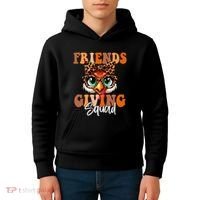 Friends Squad Thanksgiving Turkey Face Leopard Kids Hoodie thumb 4