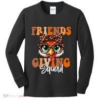 Friends Squad Thanksgiving Turkey Face Leopard Kids Long Sleeve Shirt thumb 0