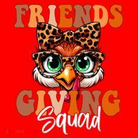 Friends Squad Thanksgiving Turkey Face Leopard Santa Hat thumb 1