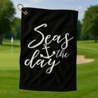 Funny Seas The Day Cruise Golf Towel thumb 1