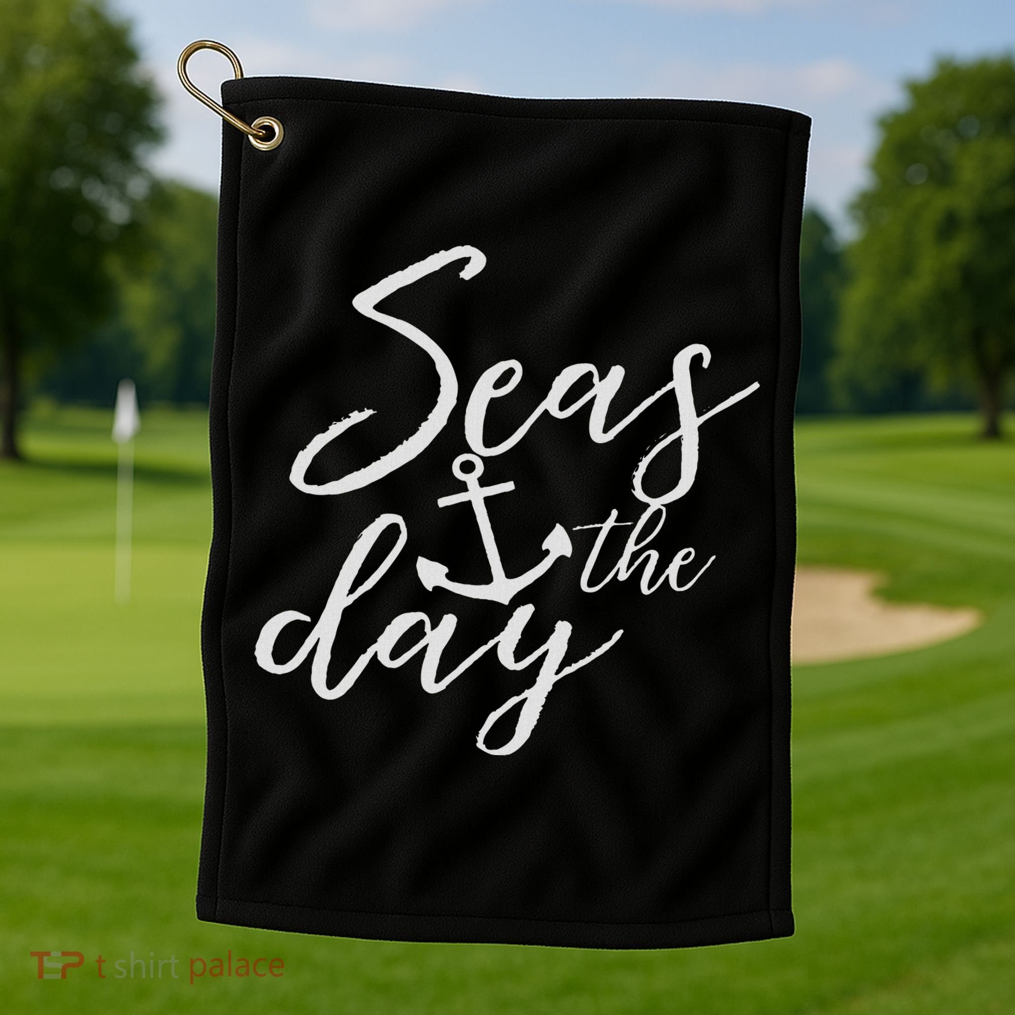 Funny Seas The Day Cruise Golf Towel