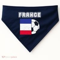 France Soccer Team Flag USA-Made Doggie Bandana thumb 0