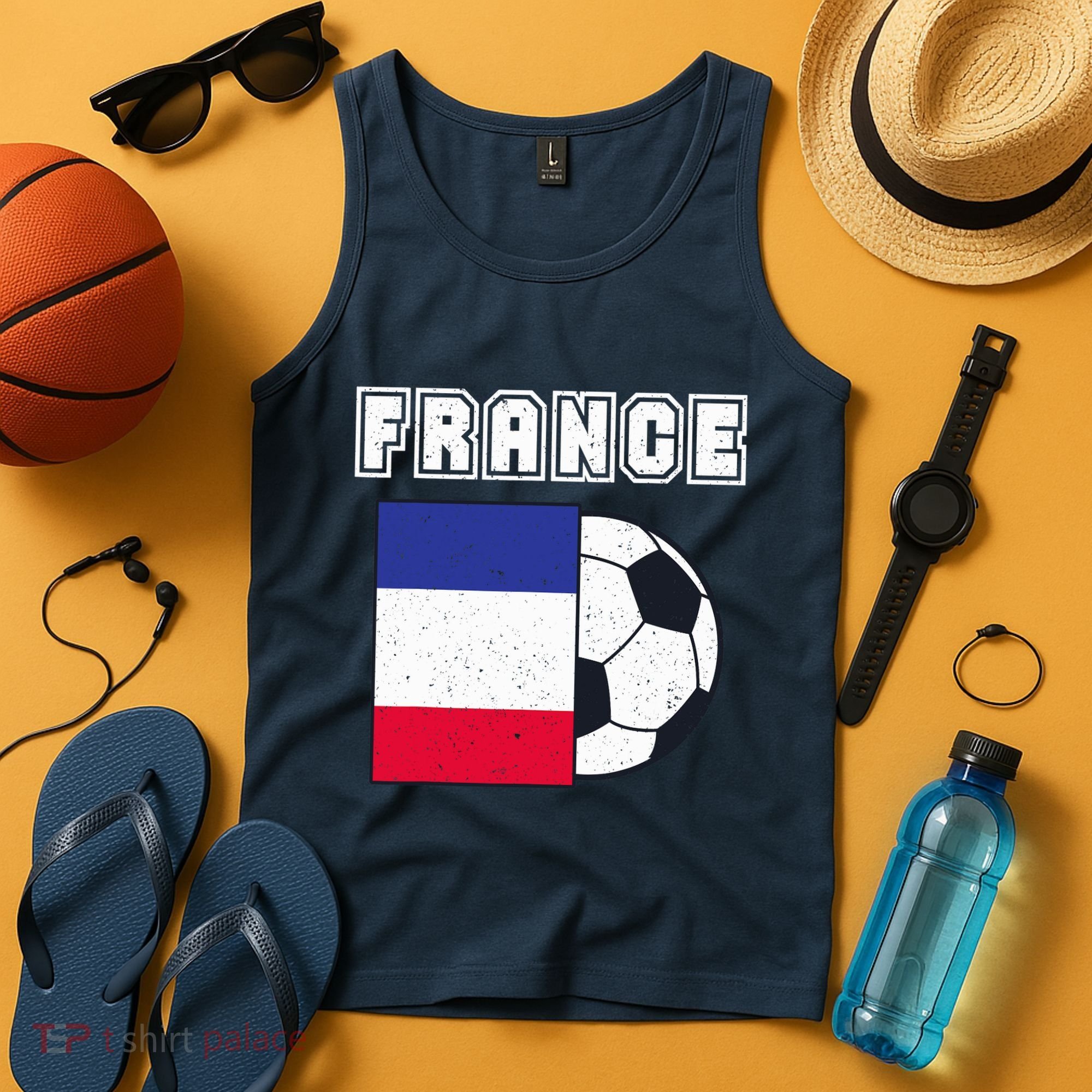 France Soccer Team Flag Tank Top
