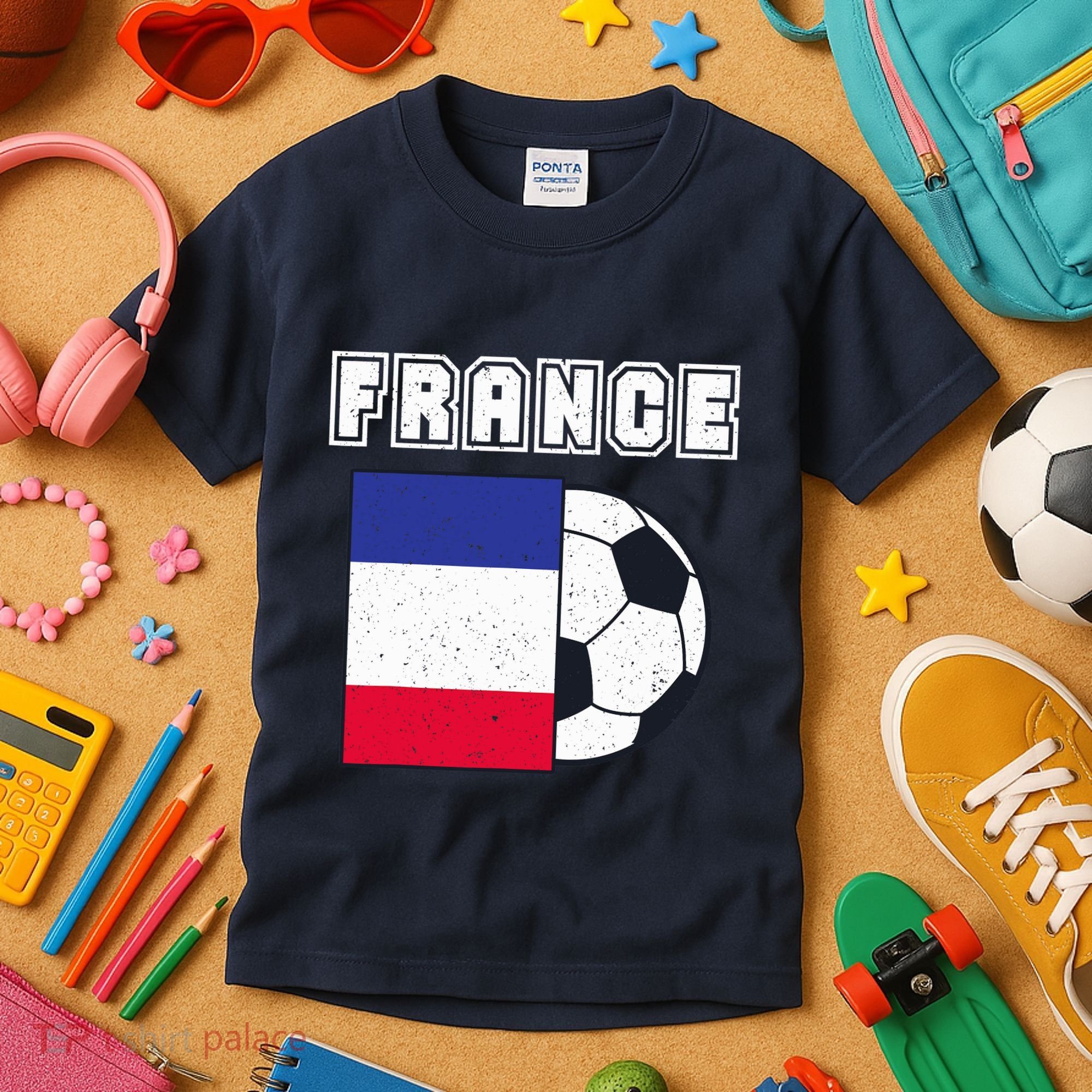 France Soccer Team Flag Kids T-Shirt