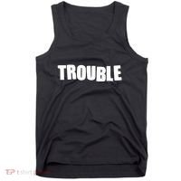Funny Somebodys Trouble Matching Couple Family Shirts Tank Top thumb 0