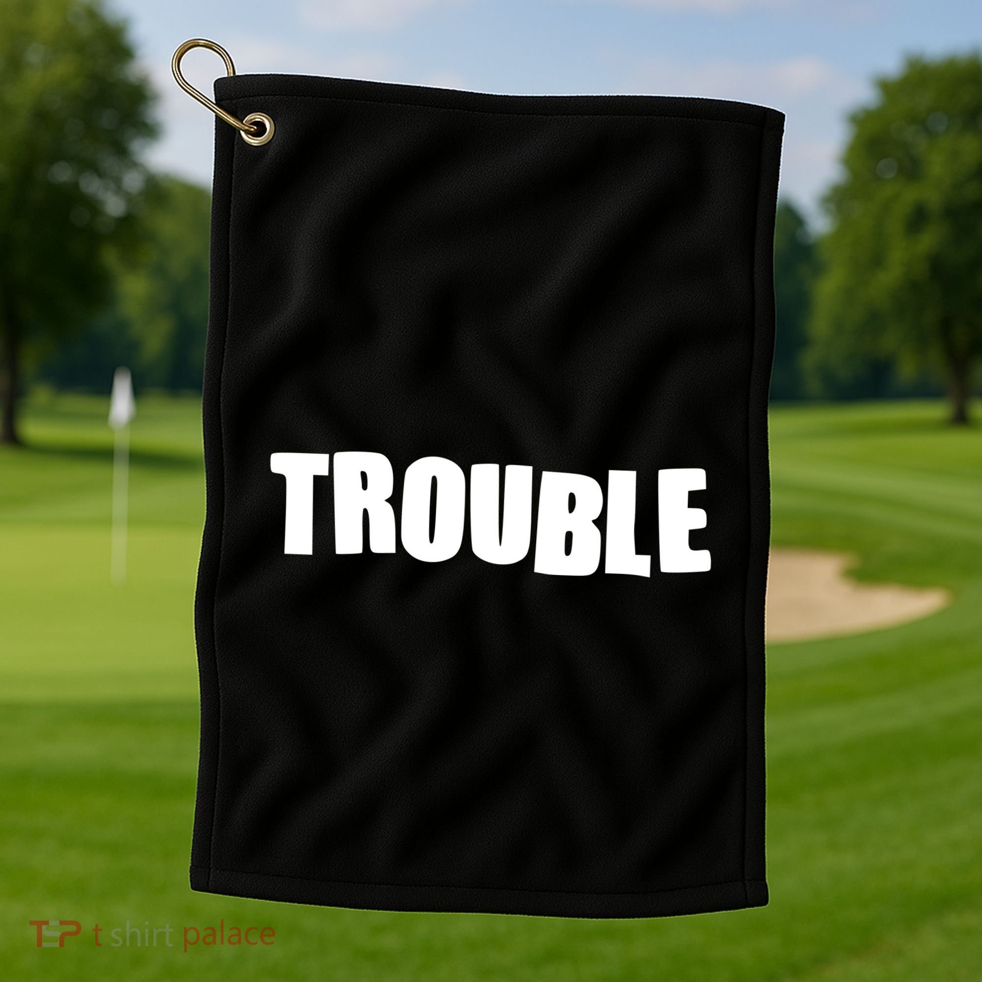 Funny Somebodys Trouble Matching Couple Family Shirts Golf Towel