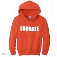 Funny Somebodys Trouble Matching Couple Family Shirts Kids Hoodie thumb 0