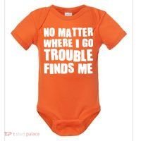 Funny Somebodys Trouble Matching Couple Family Shirts Baby Bodysuit thumb 0
