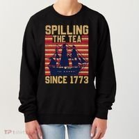 Fun Spilling The Tea Since 1773 Teaching History Patriotic Women's Sweatshirt thumb 0