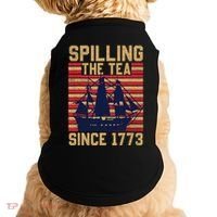 Fun Spilling The Tea Since 1773 Teaching History Patriotic Doggie Tank thumb 0