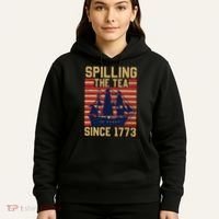 Fun Spilling The Tea Since 1773 Teaching History Patriotic Hoodie thumb 5