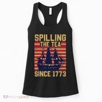Fun Spilling The Tea Since 1773 Teaching History Patriotic Women's Tank Top thumb 0
