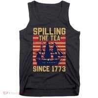 Fun Spilling The Tea Since 1773 Teaching History Patriotic Tank Top thumb 0
