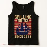 Fun Spilling The Tea Since 1773 Teaching History Patriotic Tank Top thumb 2