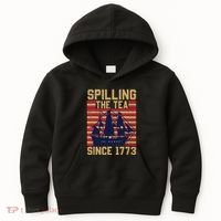 Fun Spilling The Tea Since 1773 Teaching History Patriotic Kids Hoodie thumb 0