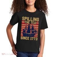 Fun Spilling The Tea Since 1773 Teaching History Patriotic Kids T-Shirt thumb 2