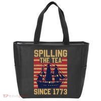 Fun Spilling The Tea Since 1773 Teaching History Patriotic Tote Bag thumb 0