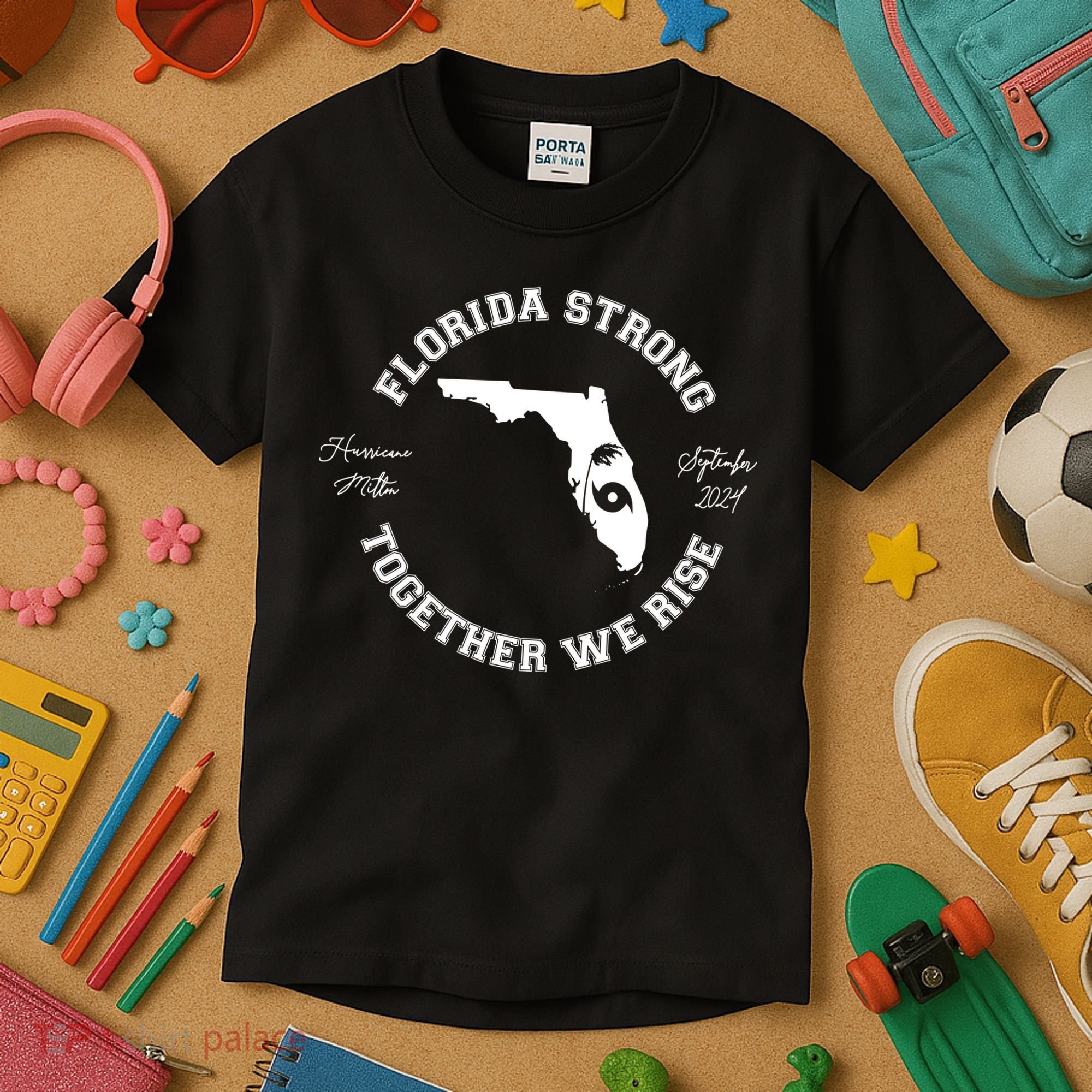 Florida Strong Together We Rise Hurricane Milton September 2024 Kids T-Shirt