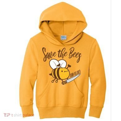 Funny Save The Bees Or Else Kids Hoodie