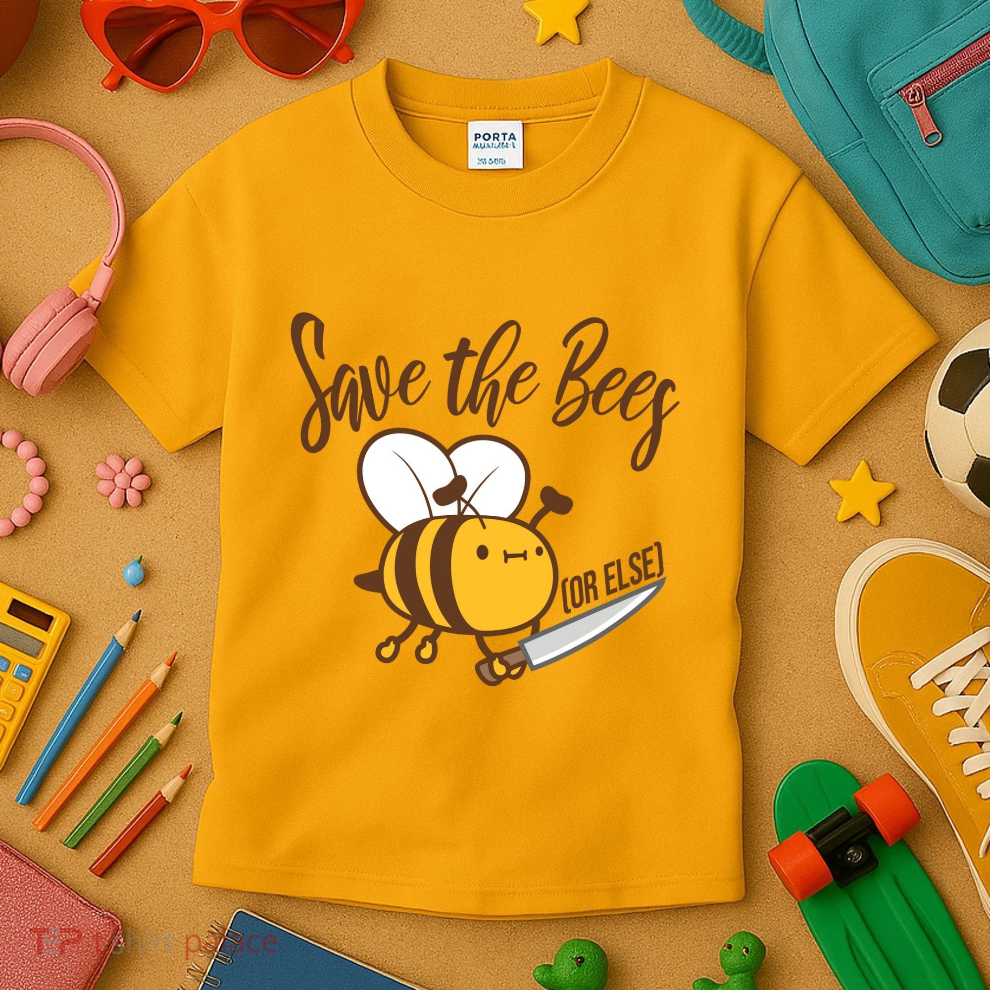 Funny Save The Bees Or Else Kids T-Shirt