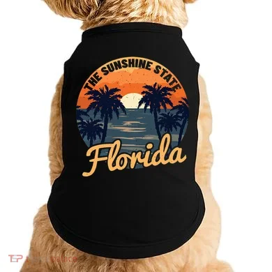 Florida Sunset Throwback Design Doggie Tank