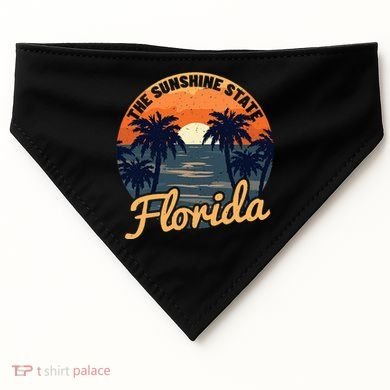 Florida Sunset Throwback Design USA-Made Doggie Bandana