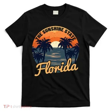 Florida Sunset Throwback Design T-Shirt