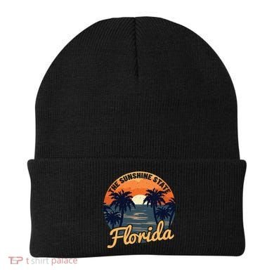 Florida Sunset Throwback Design Beanie