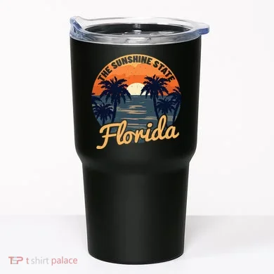 Florida Sunset Throwback Design Tumbler