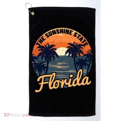 Florida Sunset Throwback Design Golf Towel